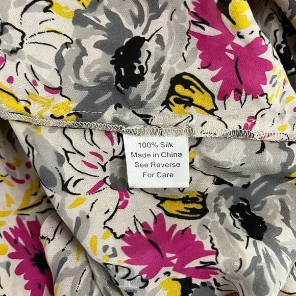 Parker Floral Cinched Waist Dress Size M - Picture 6 of 7